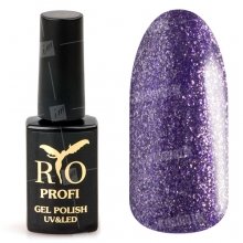 Rio Profi, Гель-лак каучуковый - Фиолетовый с глиттером №66 (7мл.)