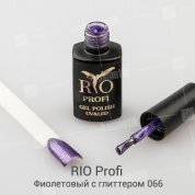 Rio Profi, Гель-лак каучуковый - Фиолетовый с глиттером №66 (7мл.)