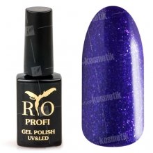 Rio Profi, Гель-лак каучуковый - Фиолетовый с глиттером №68 (7мл.)