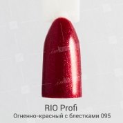 RIO Profi, Гель-лак каучуковый - Огненно-красный с блестками №95 (7мл.)