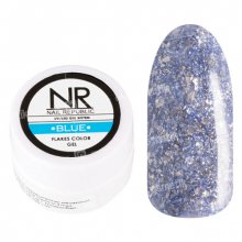 Nail Republic, Flakes Color Gel Blue - Цветной флэйк гель синий (5 гр.)