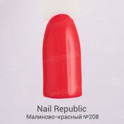 Nail Republic, Гель-лак - Малиново-красный №208 (10 мл.)