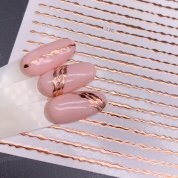 Monami, Металлизированные наклейки - Волна (розовое золото)