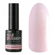 Nail Passion, Pink Shimmer Silver - Камуфлирующая каучуковая экстра база 0002ss (10 ml.)