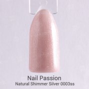 Nail Passion, Natural Shimmer Silver - Камуфлирующая каучуковая экстра база 0003ss (10 ml.)