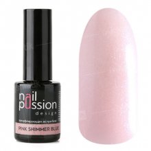 Nail Passion, Pink Shimmer Blue - Камуфлирующая каучуковая экстра база 0002sb (10 ml.)