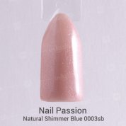 Nail Passion, Natural Shimmer Blue - Камуфлирующая каучуковая экстра база 0003sb (10 ml.)