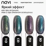 NAVI, Топ светоотражающий Кошачий глаз без липкого слоя - Crystal сat №03 (15 мл)