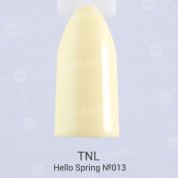 TNL, Гель-лак Hello Spring - нежно-желтый №013 (10 мл.)