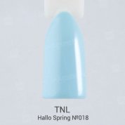 TNL, Гель-лак Hello Spring - небесно-голубой №018 (10 мл.)