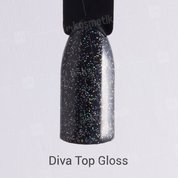 Diva, Top Gloss - Топ для гель-лака с глиттером без липкого слоя (15 мл.)