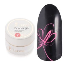 Lunail, Spider gel - Гель-краска паутинка №7 (розовая, 5 мл.)