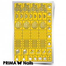 PrimaNails, Трафарет для дизайна ногтей - Фруктовый сад