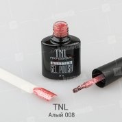 TNL, Гель-лак Glitter №08 - Алый (10 мл.)