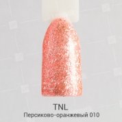TNL, Гель-лак Glitter №10 - Персиково-оранжевый (10 мл.)