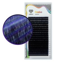 Lovely, Ресницы двухтоновые Creative темно-фиолетовые 20 линий - mix (C+ 0.10, 7-13 мм.)