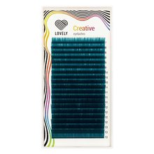 Lovely, Ресницы цветные Creative изумрудные 20 линий - mix (D 0.07, 7-13 мм.)