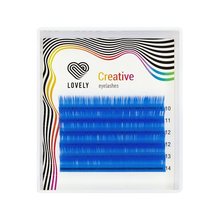 Lovely, Ресницы цветные Creative лазурные 6 линий - mix (D 0.07, 10-14 мм.)