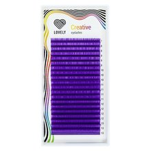 Lovely, Ресницы цветные Creative фиолетовые 20 линий - mix (D 0.07, 7-13 мм.)
