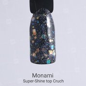 Monami, Super Shine top CRUSH - Топ для гель-лака Супер блеск с блестками (без липкого слоя, 15 мл.)