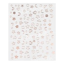 Monami, Металлизированные наклейки - "Сердечки+звезды+месяц" розовое золото (№438)