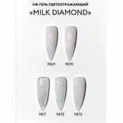ruNail, Builder UV Gel Milk Diamond - Моделирующий УФ-гель светоотражающий №9869 (15 г)