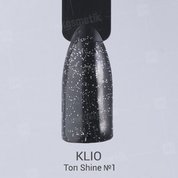 Klio Professional, Top Coat Shine - Топ с серебряным мерцанием №1, без липкого слоя (16 мл.)