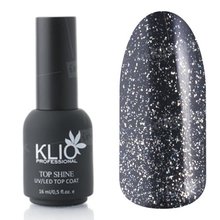 Klio Professional, Top Coat Shine - Топ с серебряно-бронзовым мерцанием №2, без липкого слоя (16 мл.)