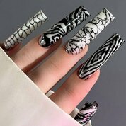 Swanky Stamping, Пластина для стемпинга на длинные ногти №182 (6х12 см.)