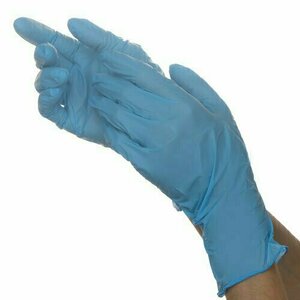 Benovy, Перчатки нитриловые текстурированные на пальцах голубые Nitrile Chlorinated BS (M, 200 шт)