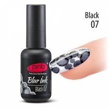 PNB, Blur Ink Black - Аква-чернила для дизайна ногтей №07, черные (8 мл.)