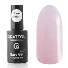 Grattol, Base Glitter - Камуфлирующая база с шиммером №8 (9 мл.)