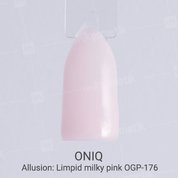 ONIQ, Гель-лак для покрытия ногтей - Allusion Limpid milky pink OGP-176 (10 мл.)