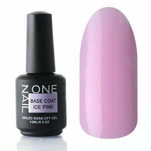 OneNail, Base Coat Ice Pink - Цветная камуфлирующая база (15 ml) (Акция)