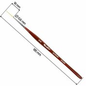 Roubloff, Кисть рыжая синтетика, страйпер, ручка фигурная бордовая DC43R №00