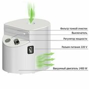 Nail Assistant, Пылесос-вытяжка для педикюра с насадкой №3 (укороченная, 1400w)
