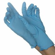 Benovy, Перчатки нитриловые текстурированные на пальцах голубые BS (S, 100 шт)