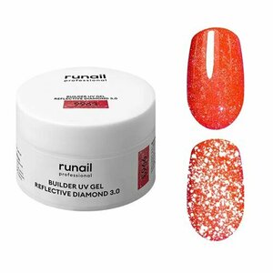 ruNail, Builder UV Gel Reflective Diamond 3.0 - Моделирующий УФ-гель светоотражающий №9963 (15 г)