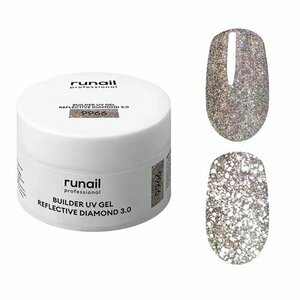ruNail, Builder UV Gel Reflective Diamond 3.0 - Моделирующий УФ-гель светоотражающий №9966 (15 г)