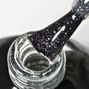 ruNail, Top Coat Effect Silver Shine - Топ без липкого слоя с поталью №9911 (9 мл)