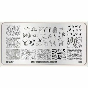 Go Stamp, Пластина для стемпинга 99 Early Bird by @Golikova.christina