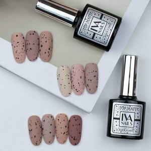 IVA nails, Black Flares - Топ матовый перепелиное яйцо без липкого слоя (8 мл)