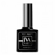 IVA nails, Silver Snow - Топ матовый с блестками без липкого слоя (8 мл)