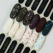 IVA Nails, Asti Blue - Матовый топ с глиттером без липкого слоя (8 ml)