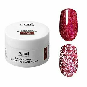 ruNail, Builder UV Gel Reflective Diamond 3.0 - Моделирующий УФ-гель светоотражающий №9965 (15 г) (Акция)