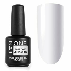 OneNail, Base Coat Ultra White - Цветная камуфлирующая база (15 ml) (Акция)