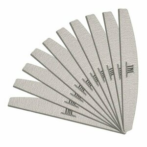 TNL, Пилка для ногтей лодочка 100/180 Корейская в индивидуальной упаковке (серая, 10 шт.)