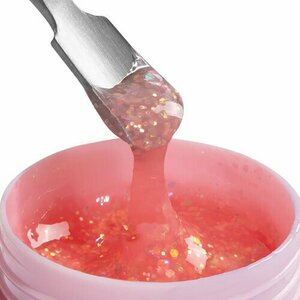 ADRICOCO, Гель для наращивания камуфлирующий с глиттером - Chic Gel №3 розовый шик (15 мл)