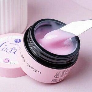 ADRICOCO, Жесткий гель для наращивания и укрепления - Virtuos №5 розовый пух (15 мл)