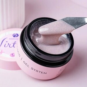 ADRICOCO, Жесткий гель для наращивания и укрепления с шиммером - Virtuos №9 кофейный дым (15 мл)